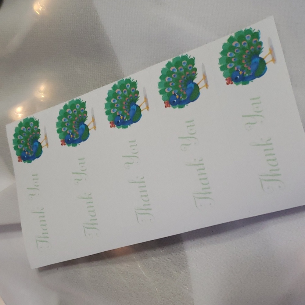 60 Ct Peacock stickers - Picture 1 of 1